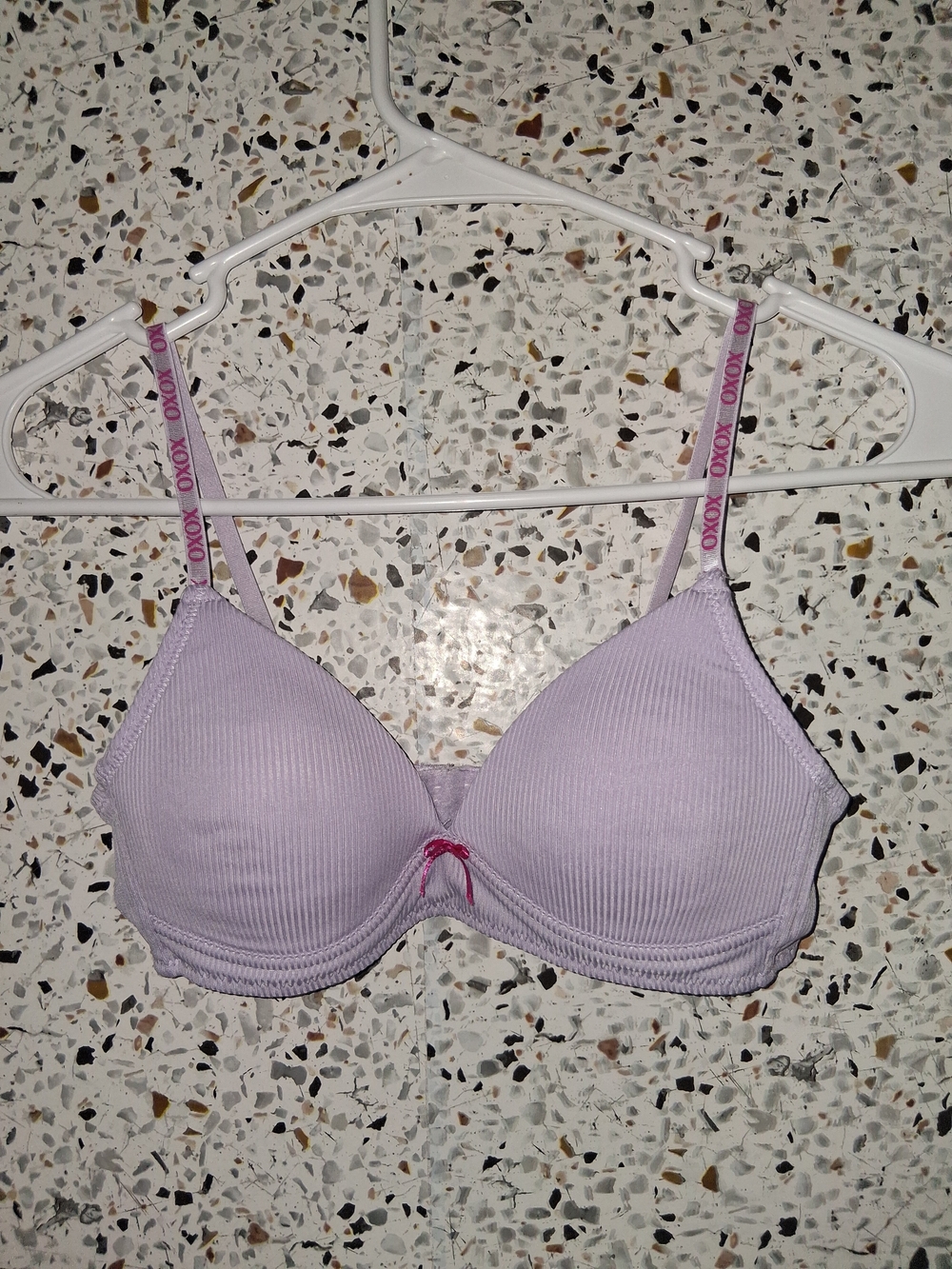 Girl's XOXO Tshirt Bra Size 32B Padded Wireless Lavender Soft Ribbed